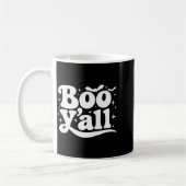 Boo Y'all Southern Retro Halloween Quote Saying Ba コーヒーマグカップ (左)