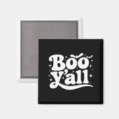 Boo Y'all Southern Retro Halloween Quote Saying Ba マグネット (正面/裏面)