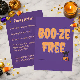 Boo‑ze Free | ハロウィンのお酒なしパーティー 招待状
