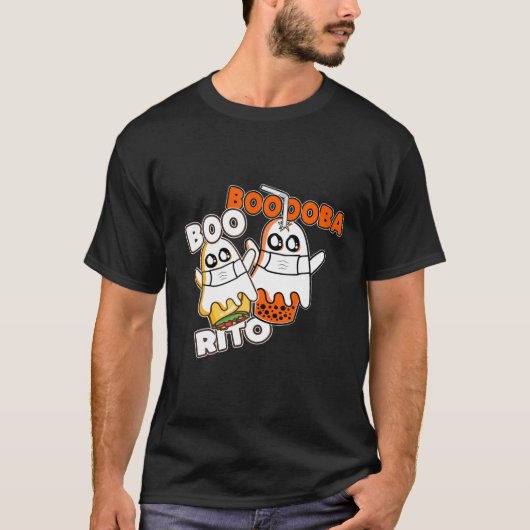 Booba Boo Rito Kawai Boba Tea Burrito Inside Hallo Tシャツ (正面)