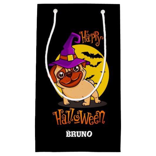 BooF – 魔性ブルドッグのブルーノフランスの スモールペーパーバッグ (正面)