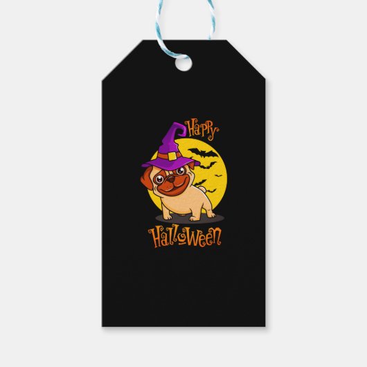 BooF - Bruno the Witchy フランスの Buldog ギフトタグ (正面)