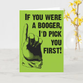 Booger Pick You First おもしろい Greeting Card カード (黄色い花)