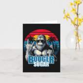 Booger Sugar Sasquatch Funny Gorilla Bigfoot  カード (黄色い花)
