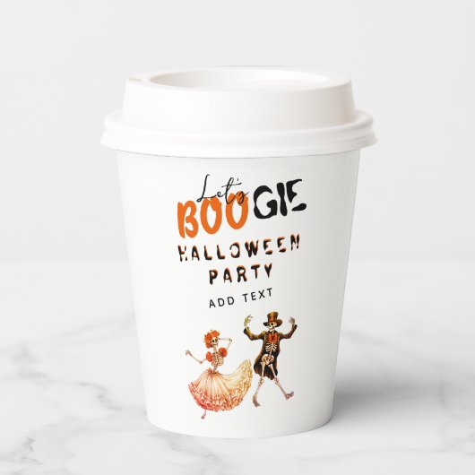 BOOGIEスケルトンの死んだハロウィーンのウェルカムサインの日 紙コップ (裏面)