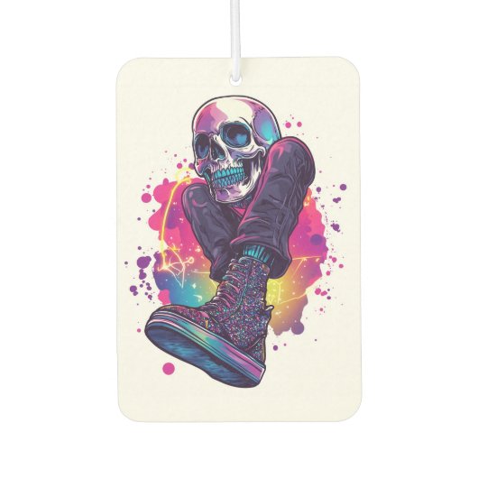 Boogie Bones � Funny 70s Disco Skull カーエアーフレッシュナー (正面)