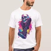Boogie Bones � Funny 70s Disco Skull Tシャツ (正面)