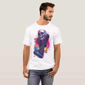 Boogie Bones � Funny 70s Disco Skull Tシャツ (正面フル)