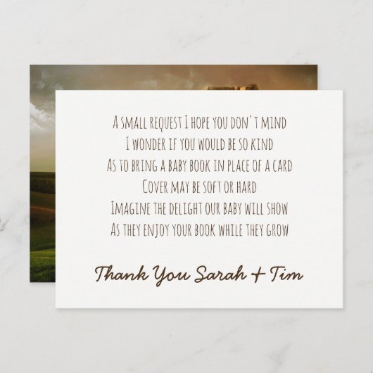 BOOKリクエストパーソナライズされた詩カード赤ちゃんシャワー ポストカード (正面/裏面)