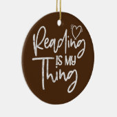 Book 読 Reader Bookworm Librarian先生 セラミックオーナメント (右)