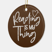 Book 読 Reader Bookworm Librarian先生 セラミックオーナメント (左)
