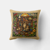 Book and Cat Lovers Faux Stain Glass クッション (裏面)