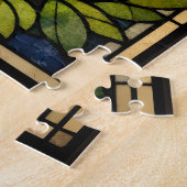 Book and Cat Lovers Faux Stain Glass ジグソーパズル (側面)