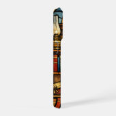 Book and Cat Lovers Faux Stain Glass iPhoneケース (右側面)