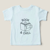 Book and Chill Minimal Line Art T-Shirt  (デザイン正面)