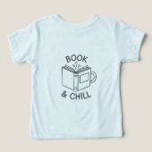 Book and Chill Minimal Line Art T-Shirt  (デザイン裏面)
