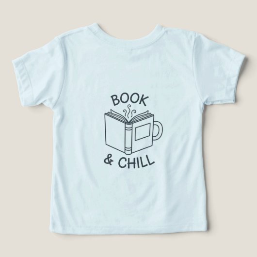 Book and Chill Minimal Line Art T-Shirt  (デザイン裏面)