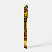 Book and Sleeping Cat Lovers Faux Stain Glass iPhoneケース (右側面)