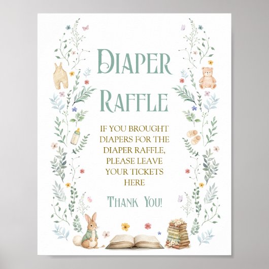 Book Baby Shower Diaper Raffle  ポスター (正面)
