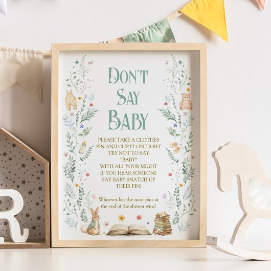 Book Baby Shower Don't Say Baby Game ポスター