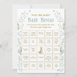 Book Baby Shower Find the Guest Bingo Game Card 招待状