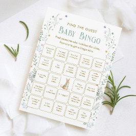 Book Baby Shower Find the Guest Bingo Game Card 招待状