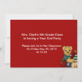 Book Bear Classroomパーティの招待状 招待状 (裏面)