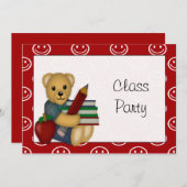 Book Bear Classroomパーティの招待状 招待状 (正面/裏面)