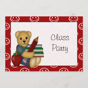 Book Bear Classroomパーティの招待状 招待状
