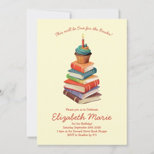 Book Birthday Party Kids 読's 招待状 (正面)