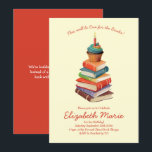 Book Birthday Party Kids 読's 招待状<br><div class="desc">大好きな子供のために本の誕生日パーティーを投げ読ろ！上にカップケーキを置いたかわいい本のスタックは、図書館や書店で本テーマの誕生日パーティーを見つけるのにかわいい！</div>