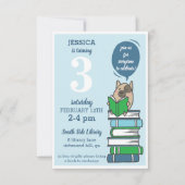 Book Birthday Party Libraryの読招待状 招待状 (正面)