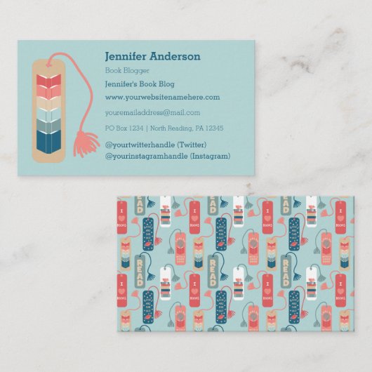 Book Bloggers Reviewers Librarian Bookmark 名刺 (正面/裏面)