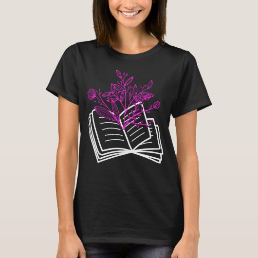 Book Book flower Reading fans book bookworm 2 Tシャツ (正面)