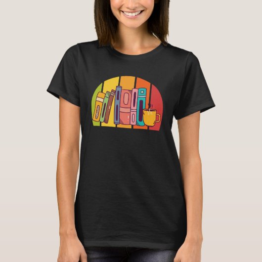 Book  Bookshelf Bookworm and Reading Fans Books Tシャツ (正面)