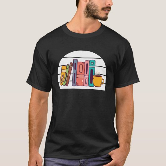 Book  Bookshelf Bookworm and Reading Fans Books Tシャツ (正面)