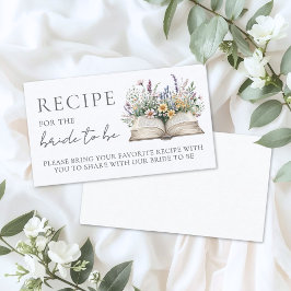 Book Bridal Shower Recipe エンクロージャーカード