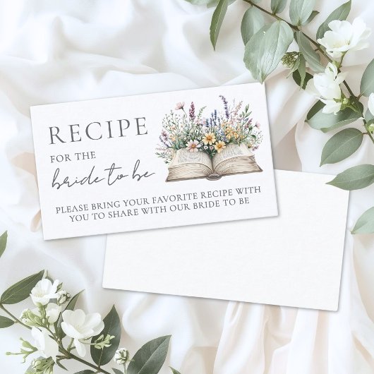 Book Bridal Shower Recipe エンクロージャーカード