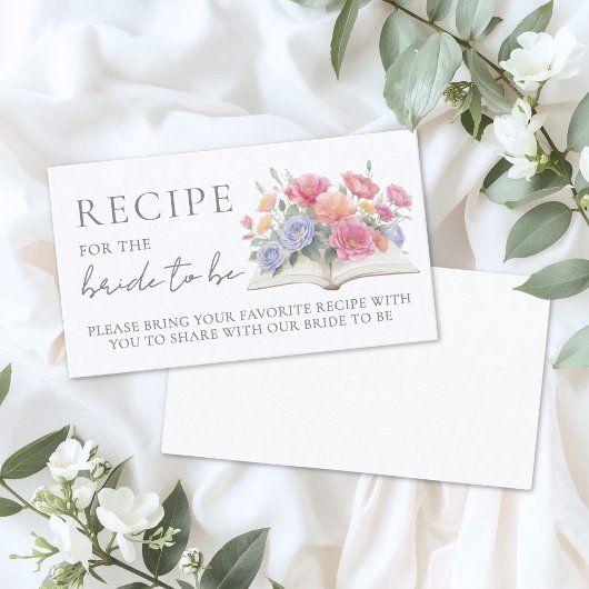 Book Bridal Shower Recipe エンクロージャーカード
