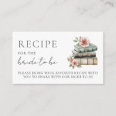 Book Bridal Shower Recipe Request エンクロージャーカード (正面)