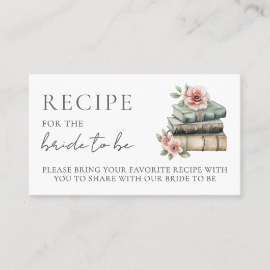Book Bridal Shower Recipe Request エンクロージャーカード (正面)