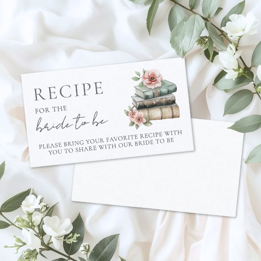 Book Bridal Shower Recipe Request エンクロージャーカード
