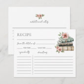 Book Bridal Shower Recipe Request Card エンクロージャーカード (正面/裏面)