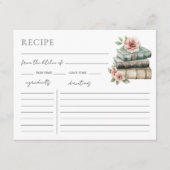 Book Bridal Shower Recipe Request Card エンクロージャーカード (正面)