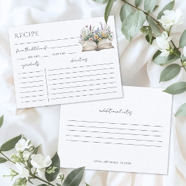 Book Bridal Shower Recipe Request Card エンクロージャーカード