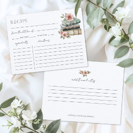 Book Bridal Shower Recipe Request Card エンクロージャーカード