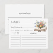Book Bridal Shower Recipe Request Card エンクロージャーカード (正面/裏面)