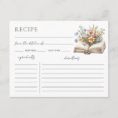Book Bridal Shower Recipe Request Card エンクロージャーカード (正面)