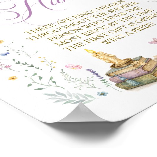 Book Bridal Shower Ring Hunt Game ポスター (角)