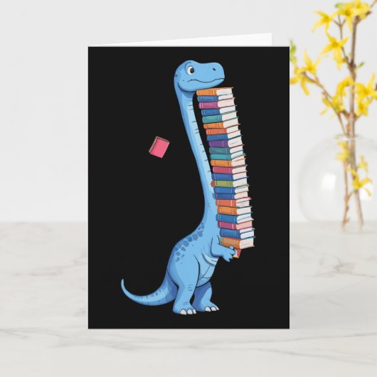 Book Carrying Dinosaur Reading Dino  カード (黄色い花)